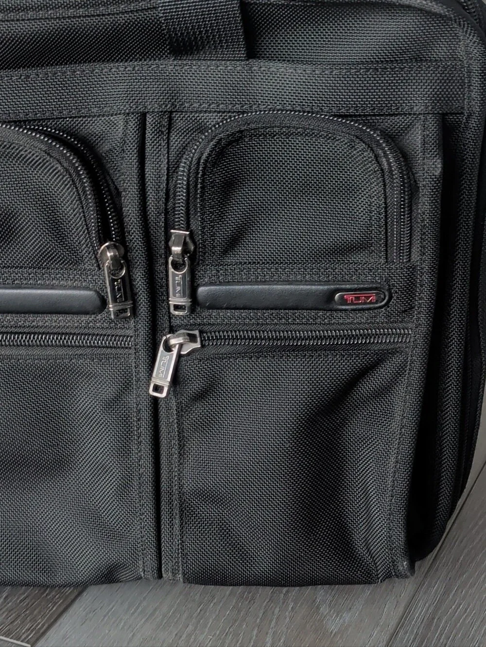 Tumi Black Men's Laptop Briefcase with Front Zip Pockets